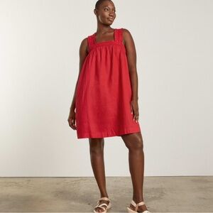 NWT Everlane Linen Dress in Red Size L
